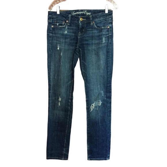 American Eagle "Live your Life" Distressed Skinny 77 Jeans